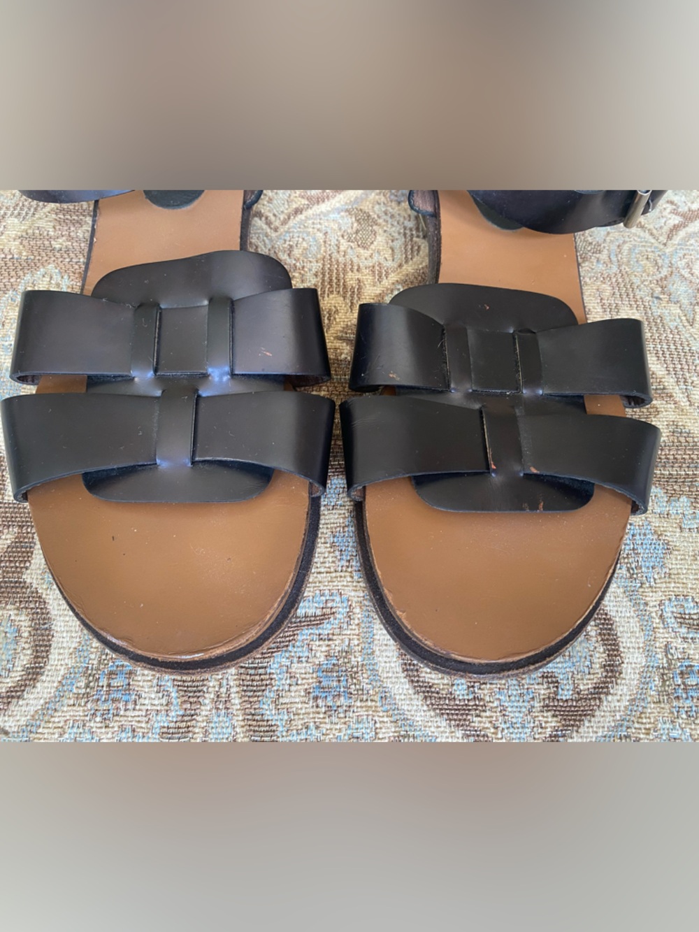 Marni Women’s Black Woven Leather Ankle-Strap Block Heel Sandals Sz 40 Preowned - Picture 3 of 15